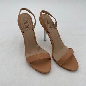 Women Slingback Stiletto Heels Dress Sandals Backless Strappy Heeled Sandal Roun